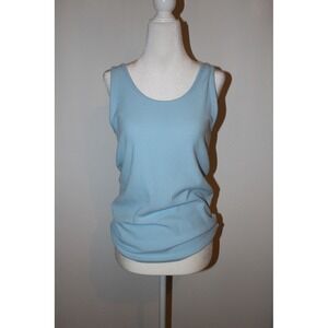 Tommy John Women's Ribbed Knit Scoop Neck Tank Top Light Blue Size Medium
